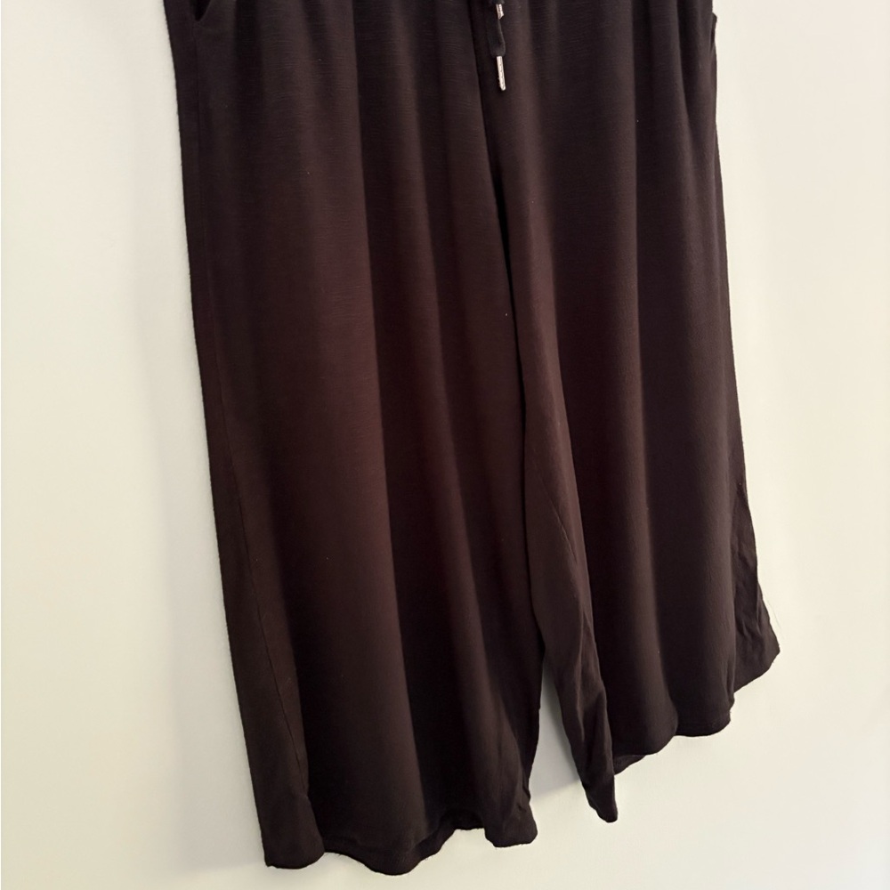 GAIAM Ultra-Soft Black Wide-Leg Lounge Cropped Pants Size L - Picture 5 of 9